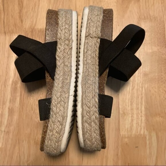 Steve Madden Black Espadrilles Platform Sandals Size 9 - Picture 3 of 8